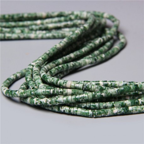 20 perles naturelles Heishi agate mousse  non teint 4x2mm