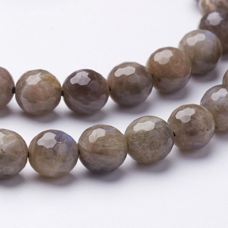 10 perles labradorite facette 6mm gris /bleuté