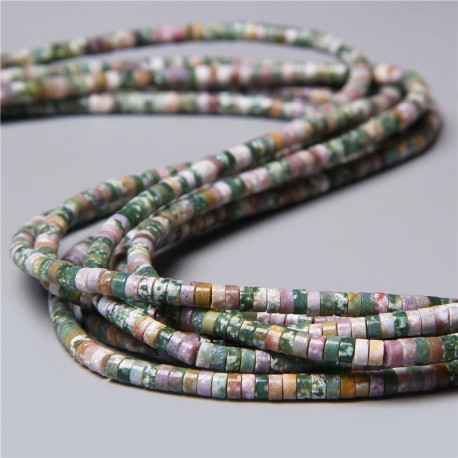 20 perles naturelles Heishi agate Indienne non teint 4x2mm