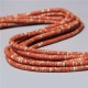 20 perles naturelles Heishi jaspe impérial orange 4x2mm