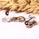 4 boucles d'oreilles laiton clip couleur platine  13mm