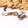 4 boucles d'oreilles laiton clip couleur platine  13mm