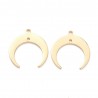 2 pendentifs croissant de lune laiton  or  24kt18x19mm