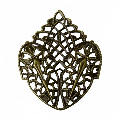 6 estampes filigrane baroque bronze 41x35mm