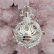 bola cage plaqué argent motif fleur de lotus 30mm