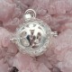 bola cage plaqué argent motif OHM 25mm