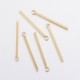 10 Pendentifs barre rectangle acier or 18x1.5mm
