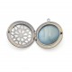 1pendentif rosace fleur bronze a ouverture bronze 32mm