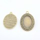 4 supports cabochon bronze ovale bordure dentelles  18X24mm