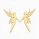 2 Estampes fées laiton plaquées or 58x30mm