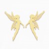 2 Estampes 58x30mm fées laiton  or 24kt