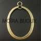 2 connecteurs pendentif ovale bronze lisse mat 43x29mm
