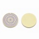 2 pendentifs rond ethnique laiton émail lilas 40mm