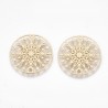 6 Estampes 20mm flocon de neige connecteur  laiton  doré or fin