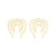 2 Estampes laser cut aile d'ange acier plaqué or 40x33mm
