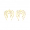 2 Estampes 40x33mm aile d'ange acier  or 24kt