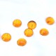 2 cabochons verre de bohème jaune d'or  fond plat 14mm