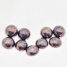 2 cabochons verre boheme 14mm mordoré noir