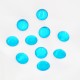 2 cabochons verre de boheme 14mm bleu turquoise