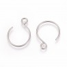 5 paires de boucles d'oreilles crochet ronde acier 18x14mm
