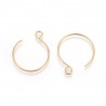 3 paires boucle d'oreille crochet acier  or 24kt  22X18mm