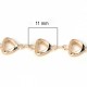 1M chaine coeur cuivre doré or fin 24kt   11mm