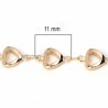 1M chaine coeur cuivre doré or fin 24kt   11mm
