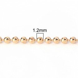 10M chaine bille 1.2mm cuivre plaqué or