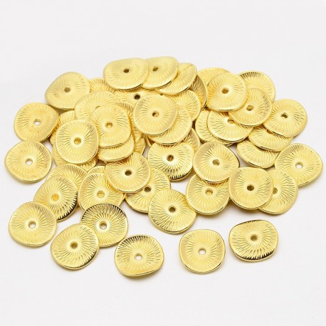 20 perles intercalaire ondulées alliage or 15x14mm