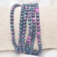 20 perles jade naturelles teintées vert bouteille rose 4mm