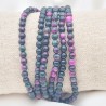 20 perles jade naturelles teintées vert bouteille rose 4mm