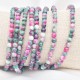 20 perles de pierres naturelles jade 4mm vert/rose