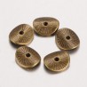 10 perles intercalaires bronze  chips bombées 9,5x8,5mm
