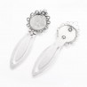 2 supports marque page cabochon fleur argenté 20mm