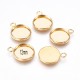 6 pendentifs cabochon ovale acier or 12mm