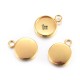 6 pendentifs cabochon ovale acier or 10mm
