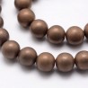 10 perles chocolat cuivré hématites rondes 8mm