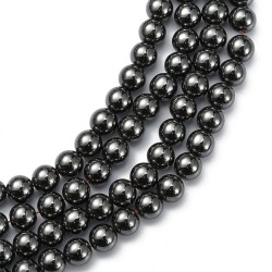 10 perles hématite rondes noire lisse brillante s
