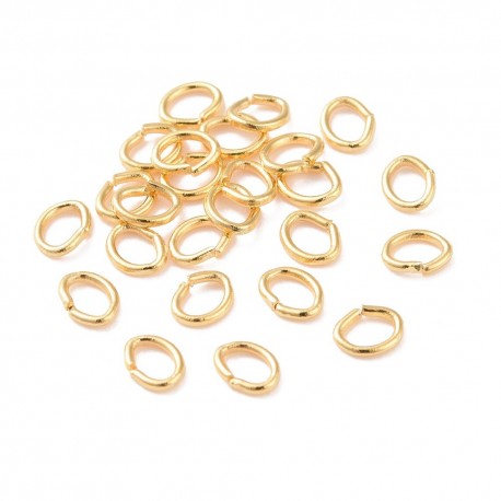 50 anneaux ovale fermé dessoudé  laiton plaqué or 18kt 3.5x3.00mm