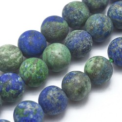 10 perles naturelles chrysocolle mat non teint 8mm