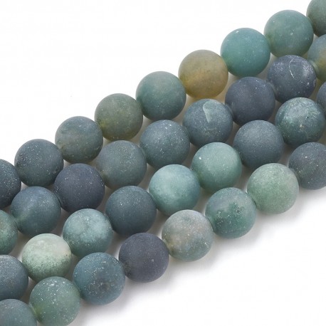 10 perles naturelle agate mousse poli mat 8mm
