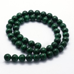 8 perles malachite naturelle 6mm