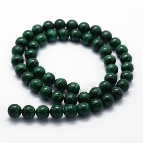 8 perles malachite naturelle 6mm
