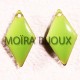 4 sequins losange émaillés vert pomme laiton 11x9mm