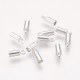 30 Embouts cordon laiton argent clair 8x1.5mm interne