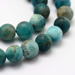 10 perles apatite naturelles mat brossée