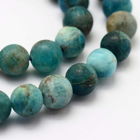 10 perles apatite naturelles mat brossée