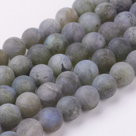 10 perles naturelles labradorite mat 8mm