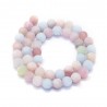 10 perles morganite naturelles mat 8mm