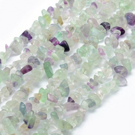 28 cm de  pierres naturelles chips fluorite 3/5mm
